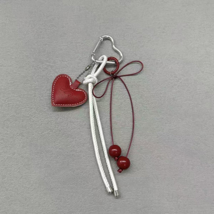 Heart-Shaped Leather Charm Keychain Stornfield