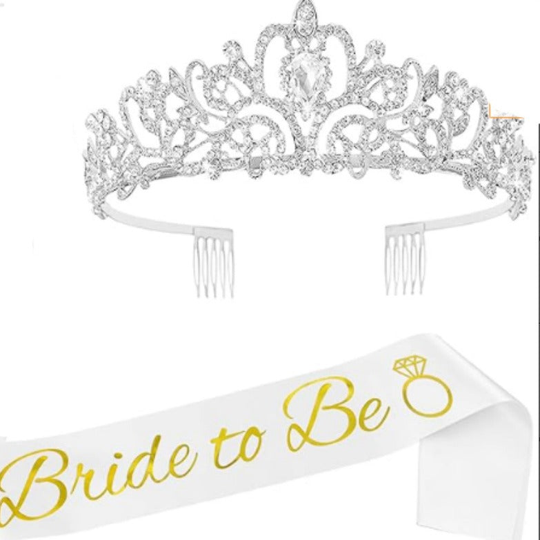 Women Elegant Tiara with Personalized Sash Stornfield