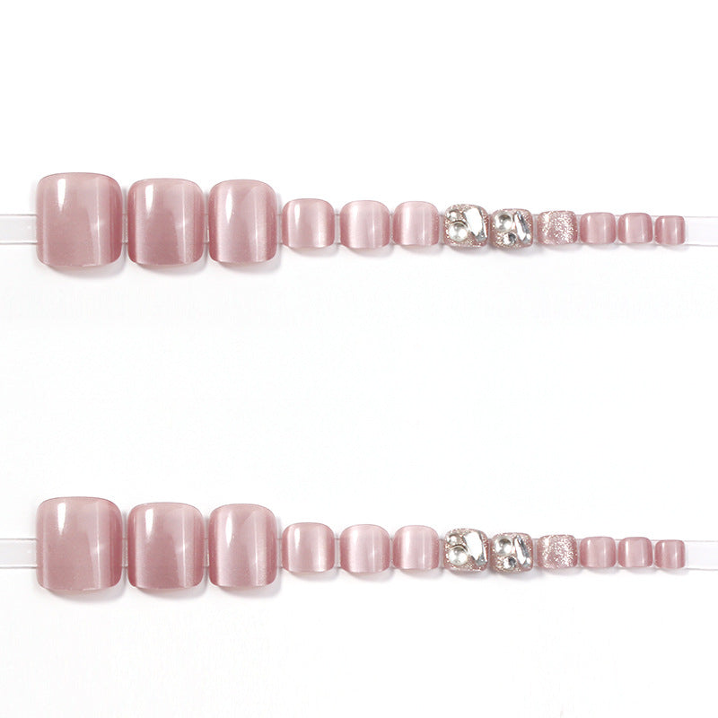 Decorative Rhinestone-Studded Press-On Toenail Set Stornfield