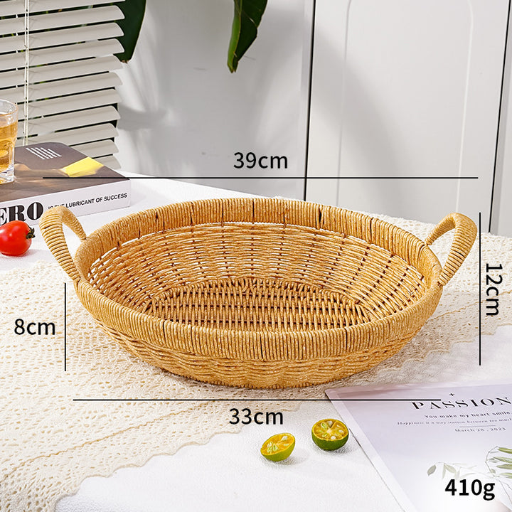 Handwoven Round Serving Basket Stornfield