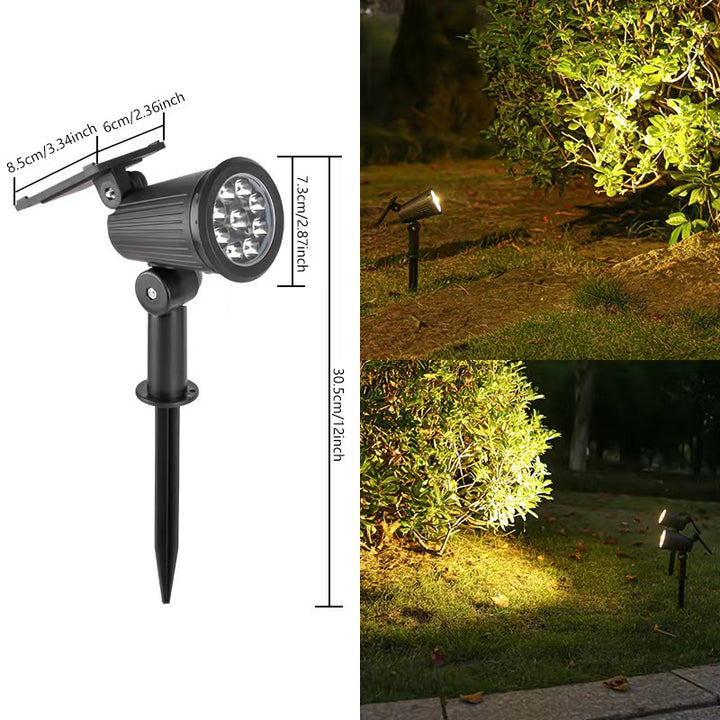 Adjustable Solar LED Garden Spotlight Stake With Swivel Head Integrated Solar Panel And Weatherproof Housing Stornfield