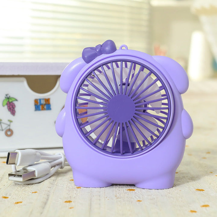 Women's Portable Mini Hand Fan with Animal Ears and USB Charging Function Stornfield