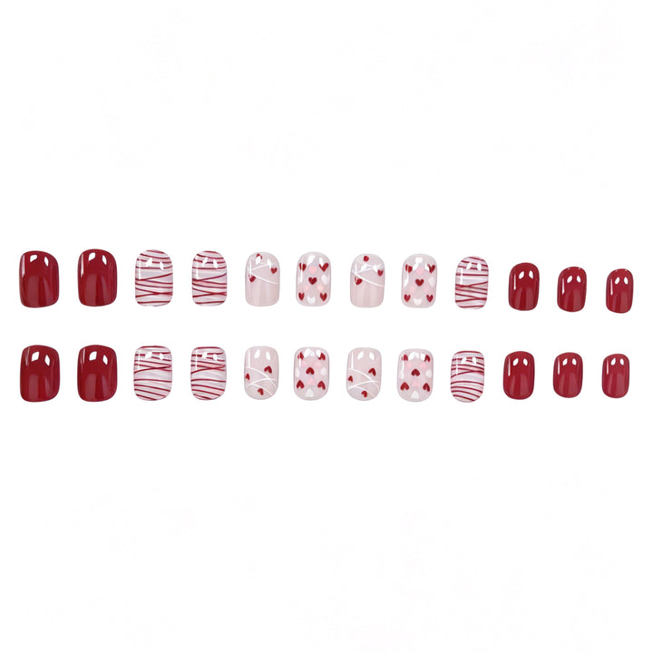 Elegant Heart-Themed Nail Art Set Stornfield