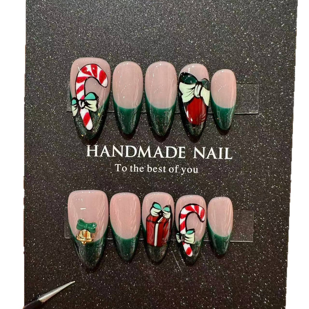 Handmade Holiday-Themed Press-On Nail Set  1791773575