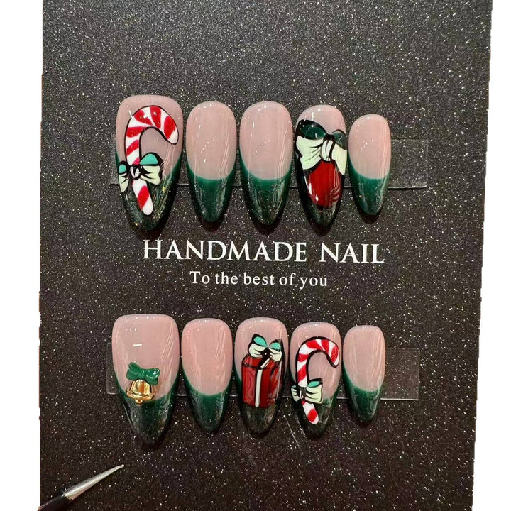 Handmade Holiday-Themed Press-On Nail Set  1791773575