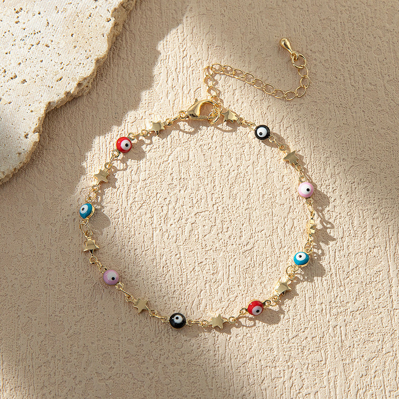 Colorful Beaded Charm Anklet Stornfield