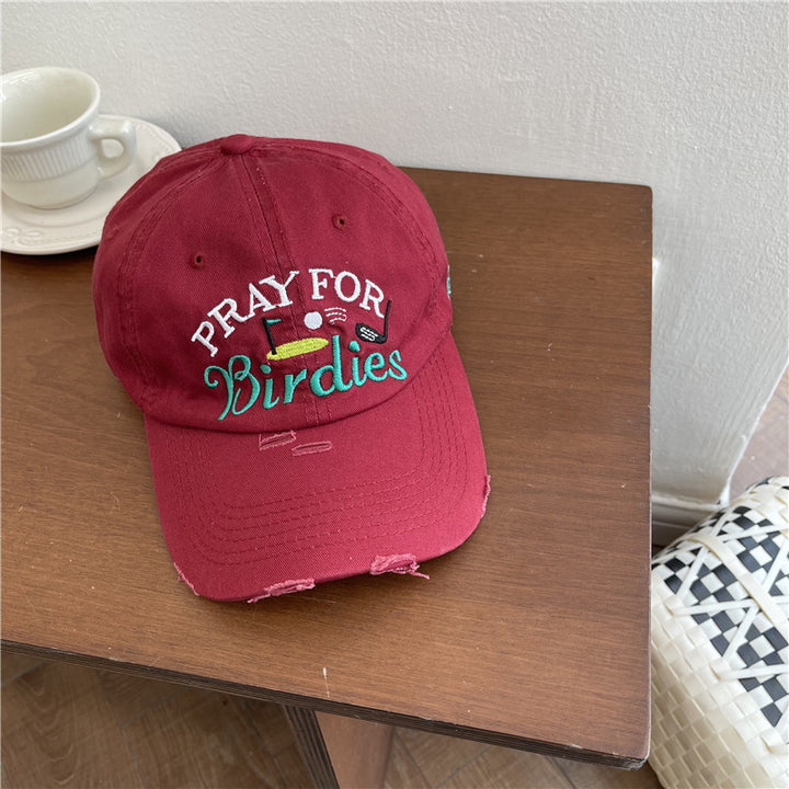 Women's Casual Distressed Embroidered Baseball Cap Stornfield