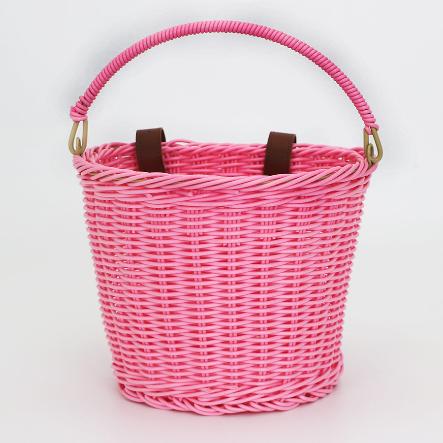 Practical hand basket with leather handles Stornfield