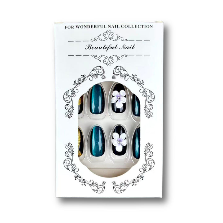 Glamorous Floral-Design Press-On Nail Set