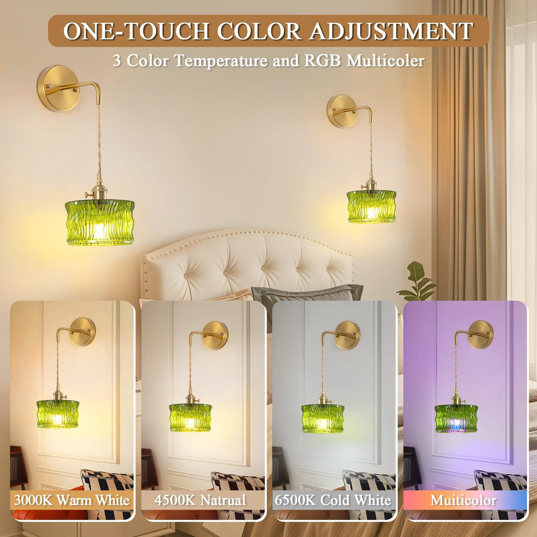 Adjustable Hanging Glass Pendant Light