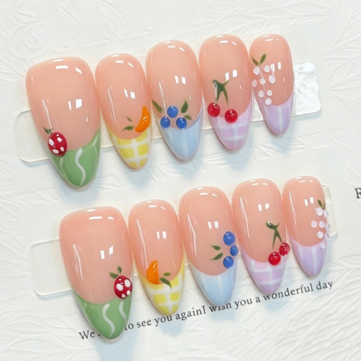 Fruit-Inspired Artistic Press-On Nail Set Stornfield