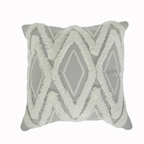 Decorative square cushion cover with tufted chenille diamond relief Stornfield