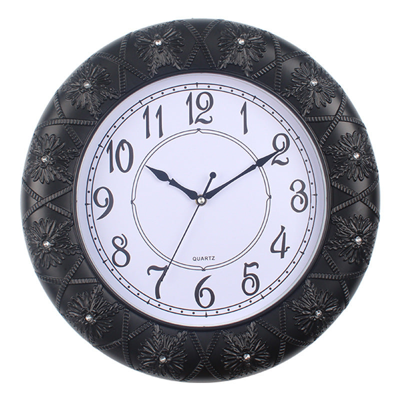 Elegant Wall Clock with Filigree Flower Design Stornfield
