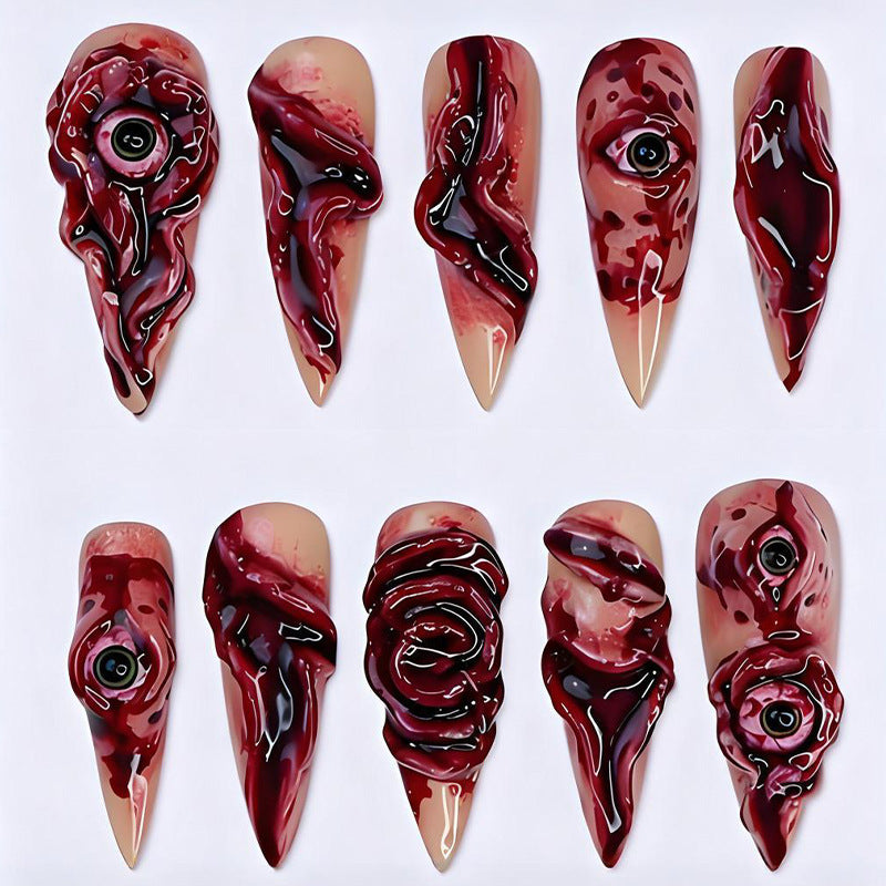 Creative nail art set with creepy design Stornfield