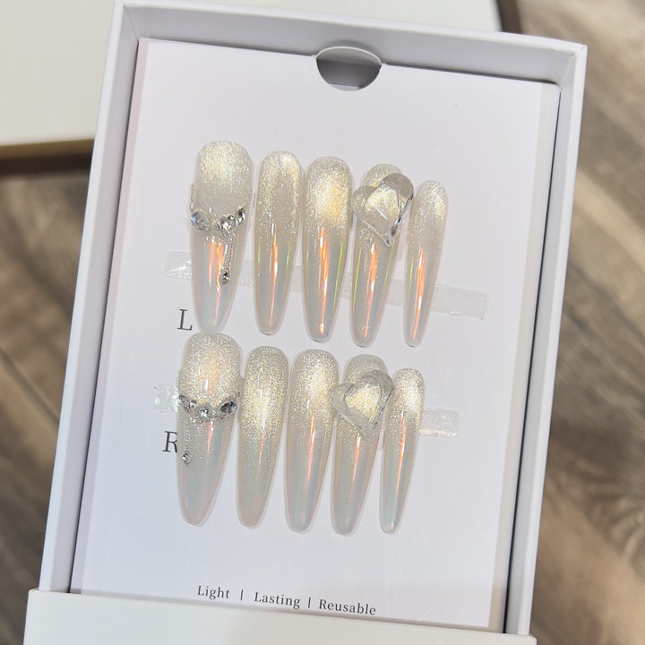 Stiletto Press-On Nail Extensions with Crystal Accents Stornfield