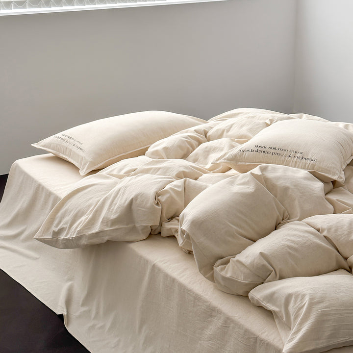 Washed Belgian Linen Duvet Cover Set with Pillowcases