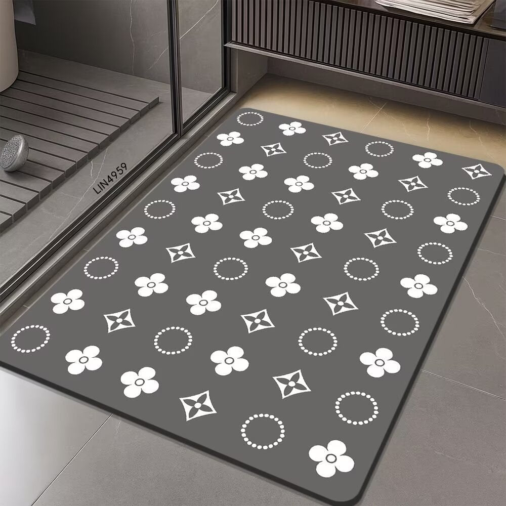 Geometric Hexagonal Pattern Bath Mat Stornfield