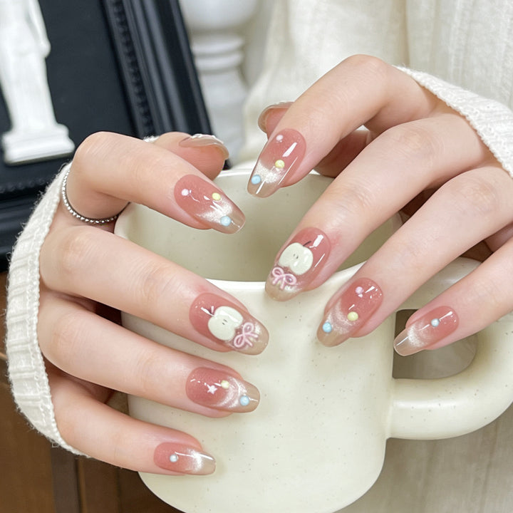 Whimsical Character Designed Press-On Nail Art Stornfield