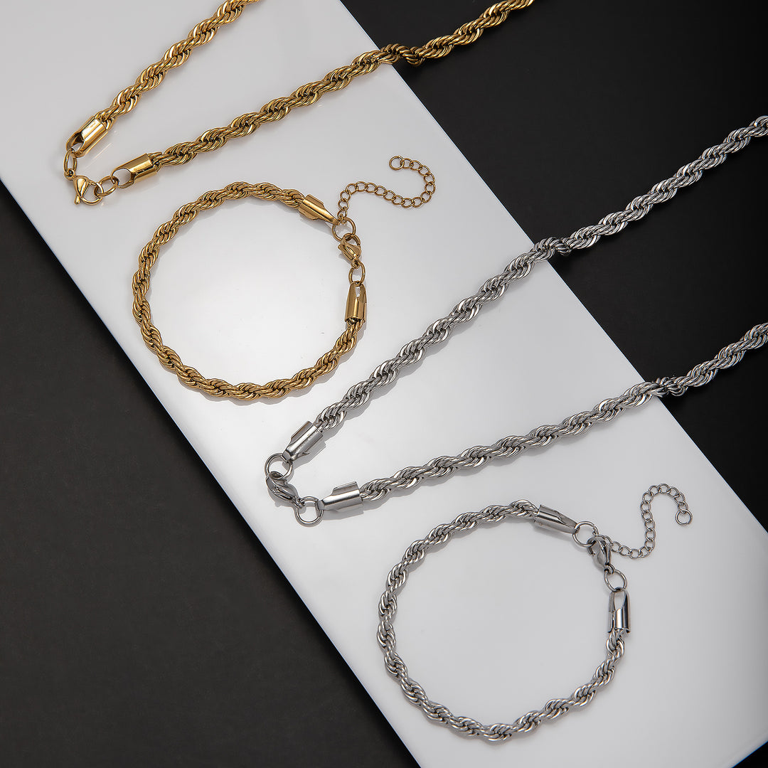 Braided Rope Chain Jewelry Set Stornfield