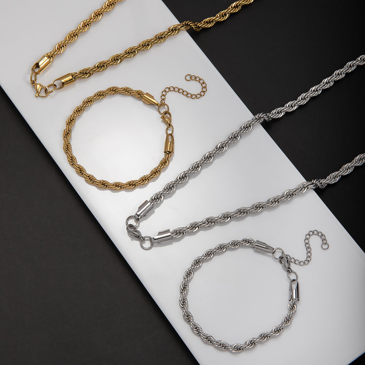 Braided Rope Chain Jewelry Set Stornfield