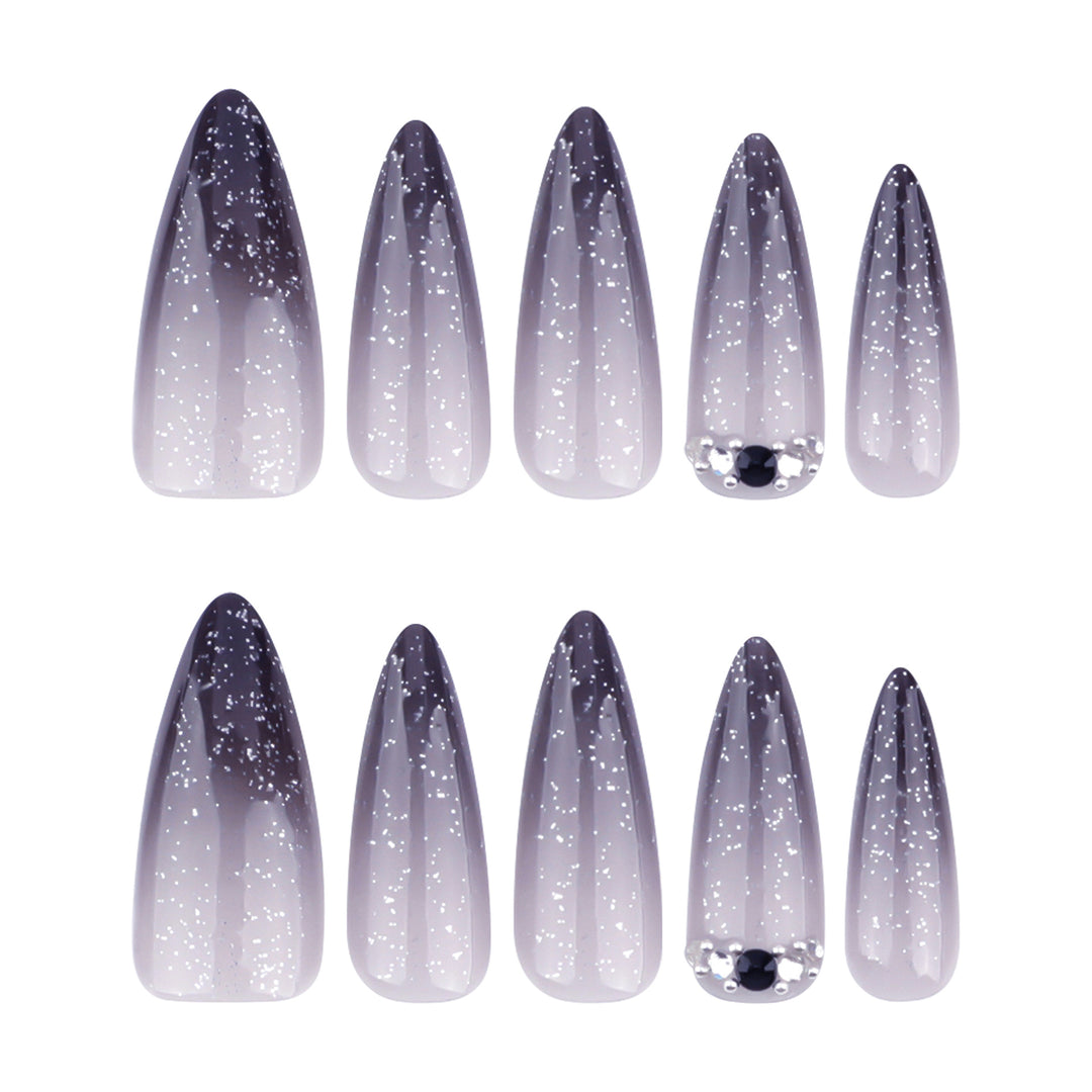 Glamorous artificial nails with sparkling accents Stornfield