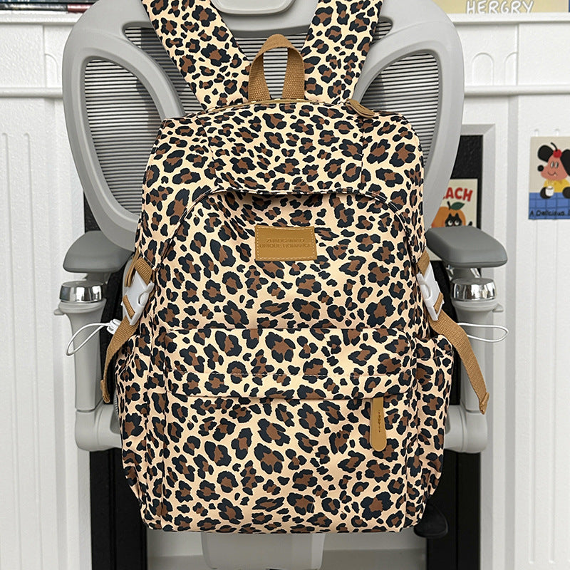 Playful Leopard Print School Backpack Stornfield