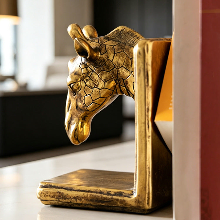Artistic Giraffe Head Bookend