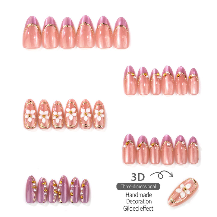 Elegant Floral Design Press-On Nails