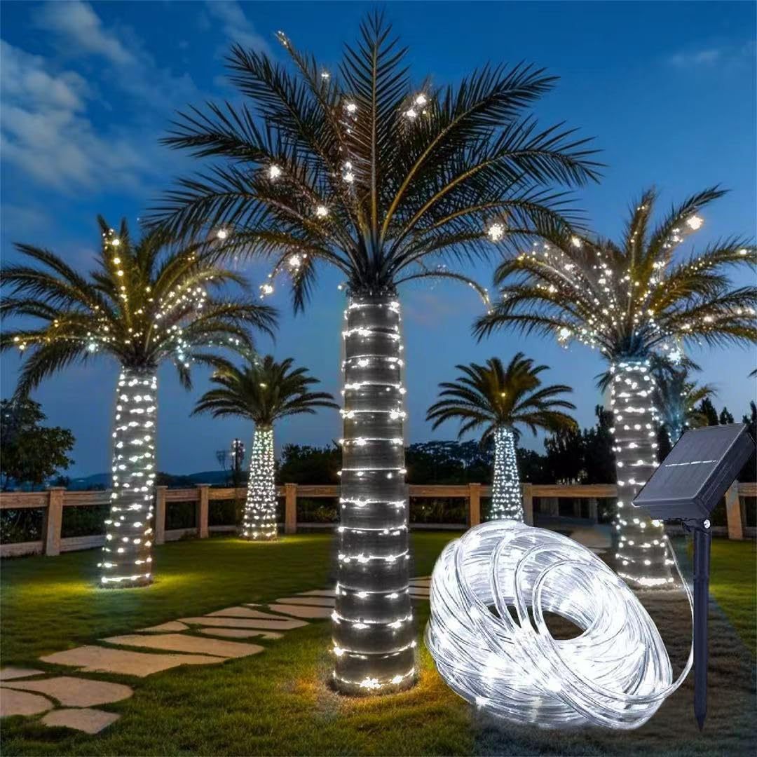 Solar-Powered Warm White Flexible LED Rope Lights For Tree And Landscape Wrapping Stornfield