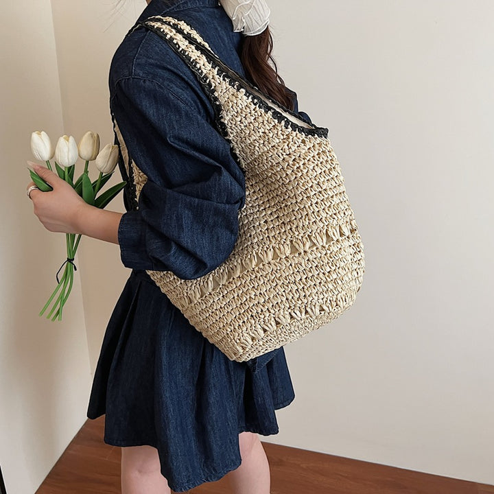 Woven Straw Tote Bag