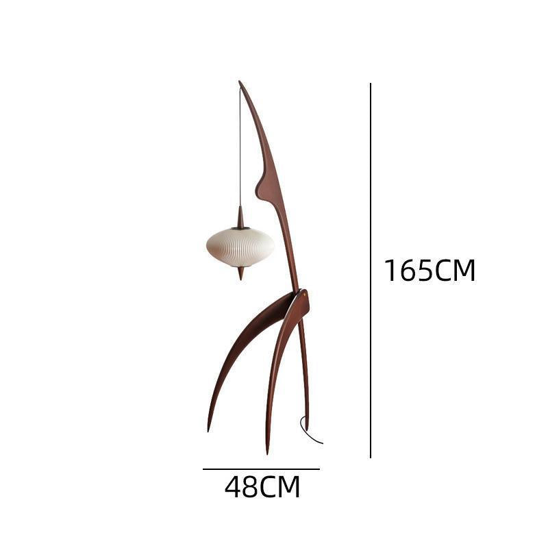Artistic Floor Lamp with Integrated Hanging Shade