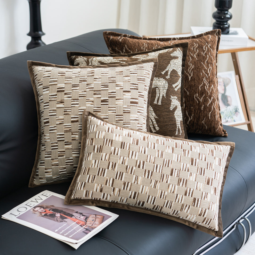 Decorative long cushion with texture pattern