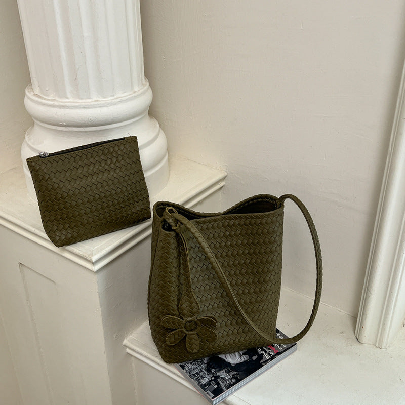 Woven Leather Elegance Tote