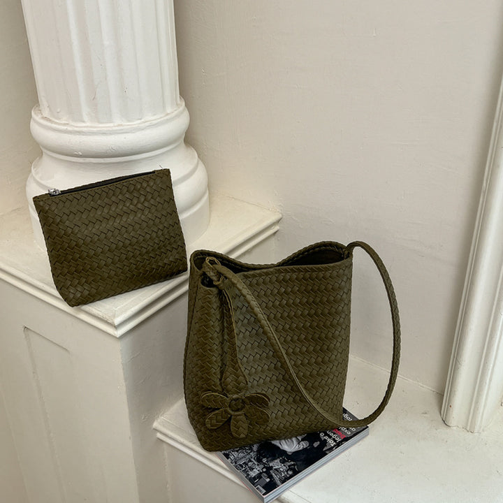 Woven Leather Elegance Tote