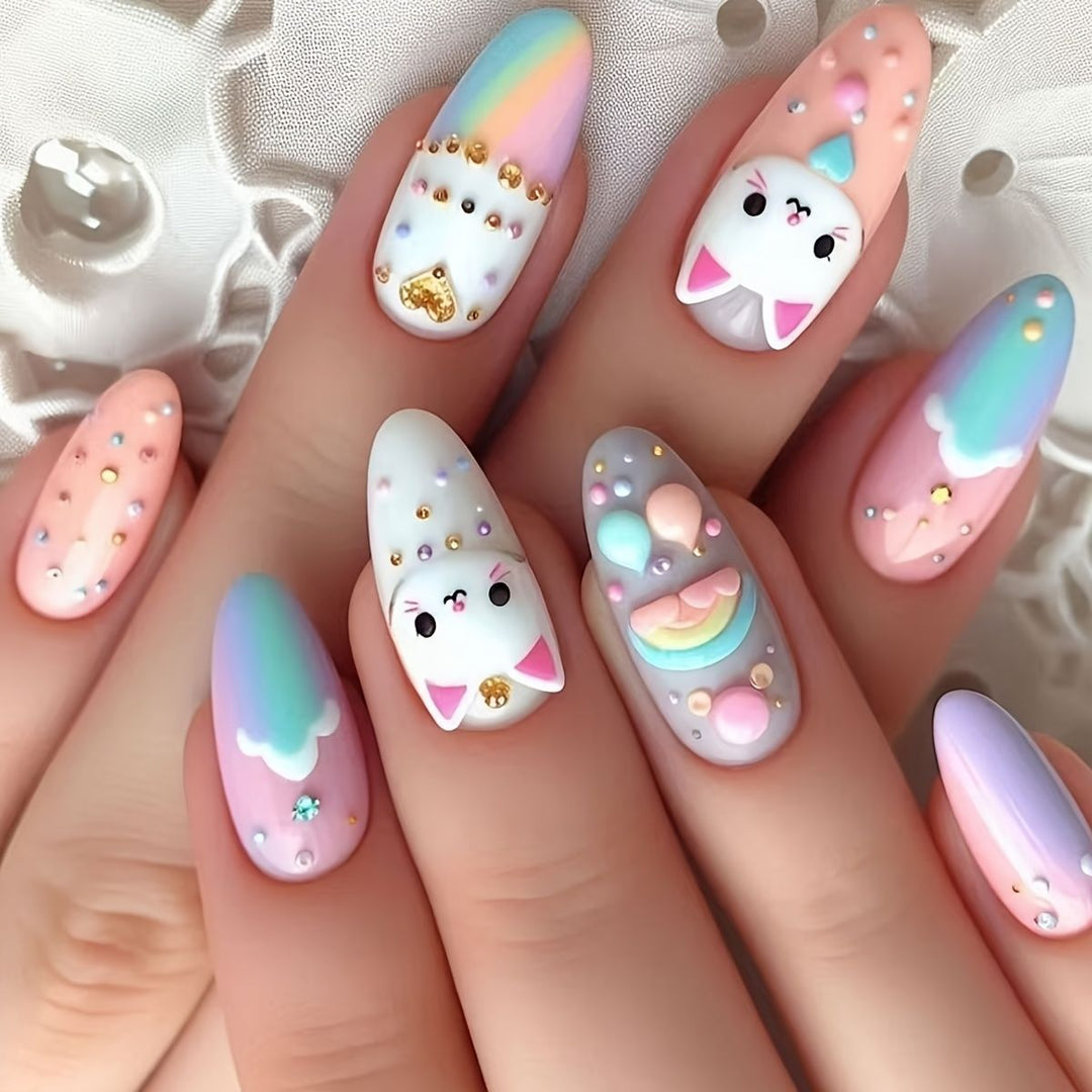 Floral Art Acrylic Nail Set Stornfield