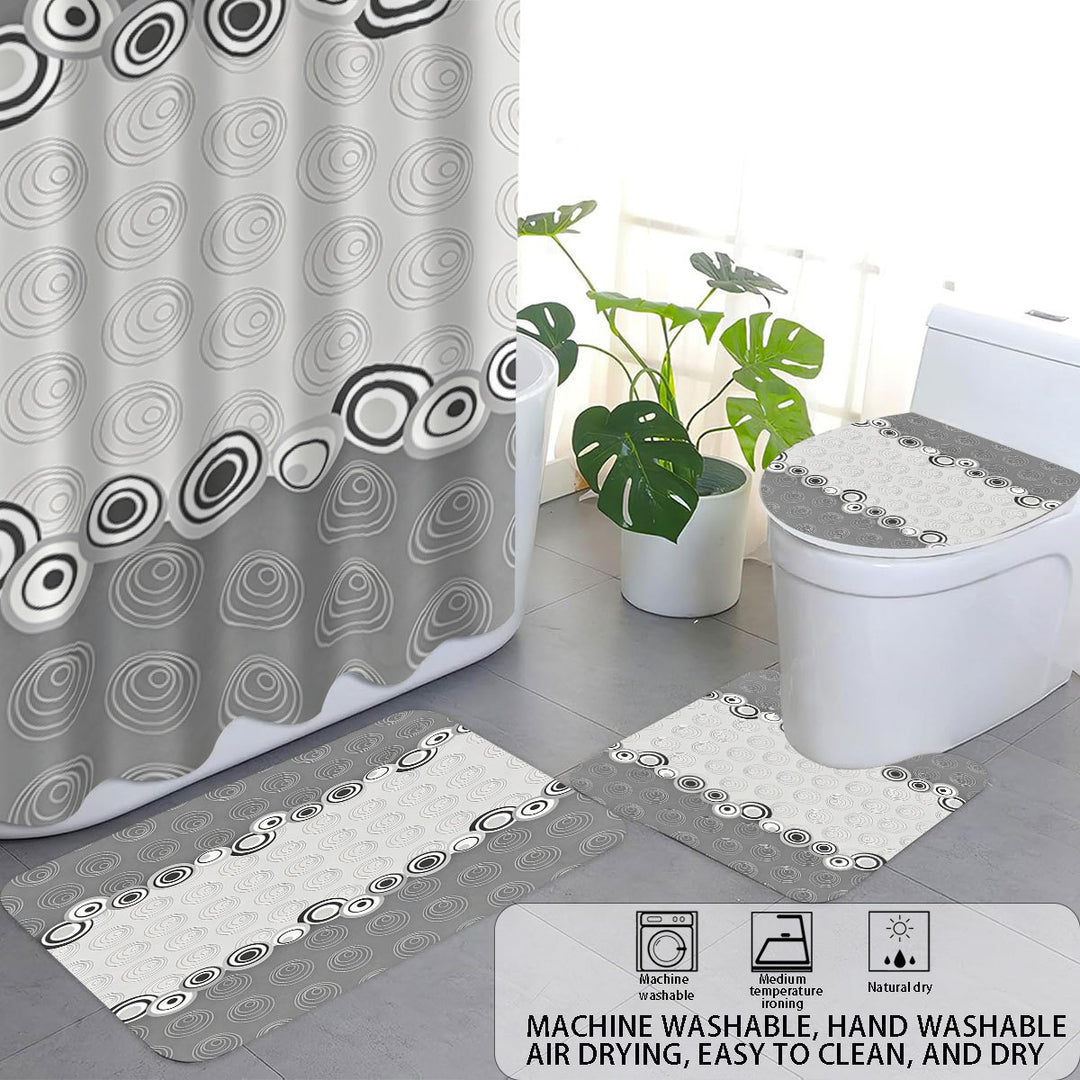Abstract Design Four-Piece Digital Bathroom Set Stornfield