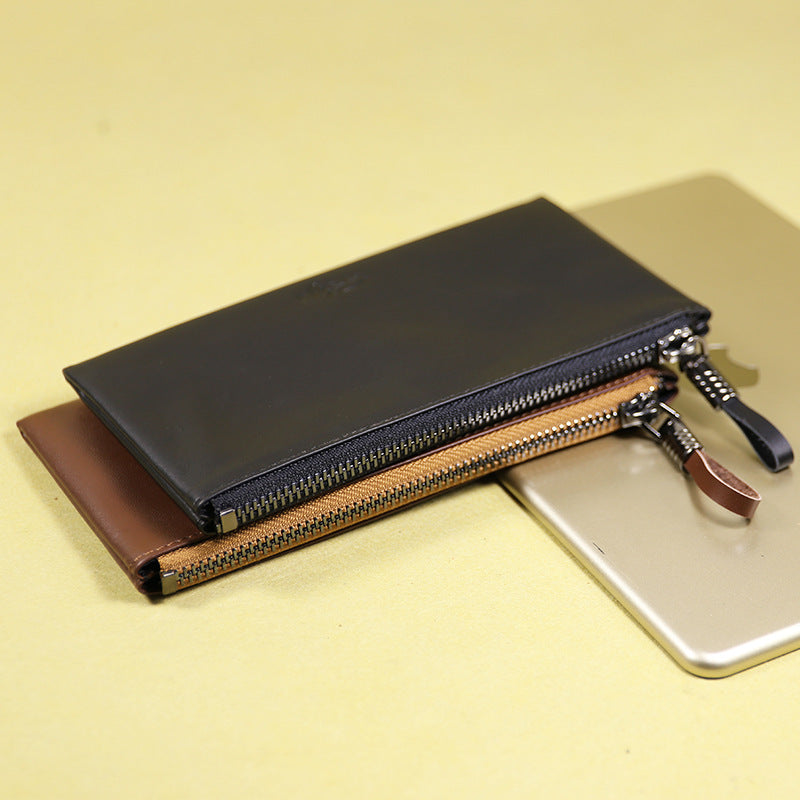 Sleek Leather Zip Wallet