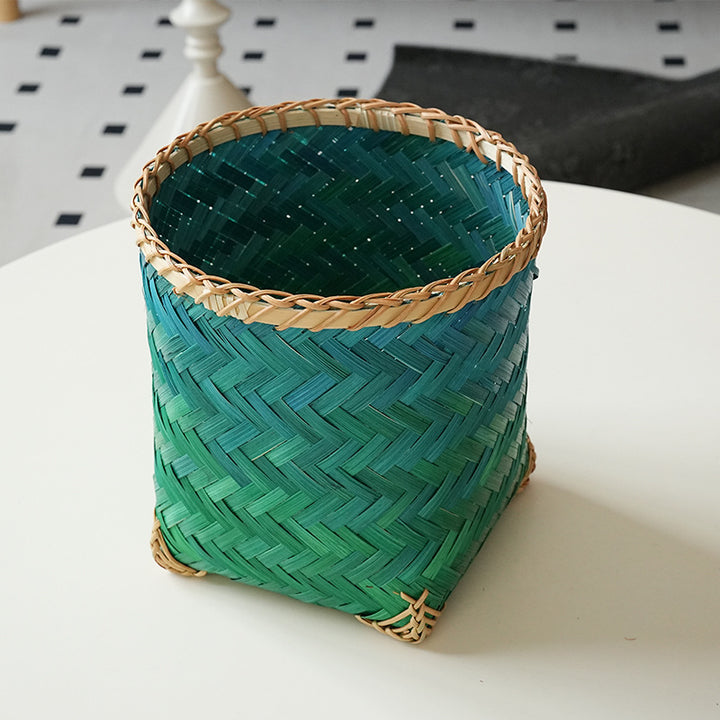 Women's square storage basket made of handwoven natural material Stornfield