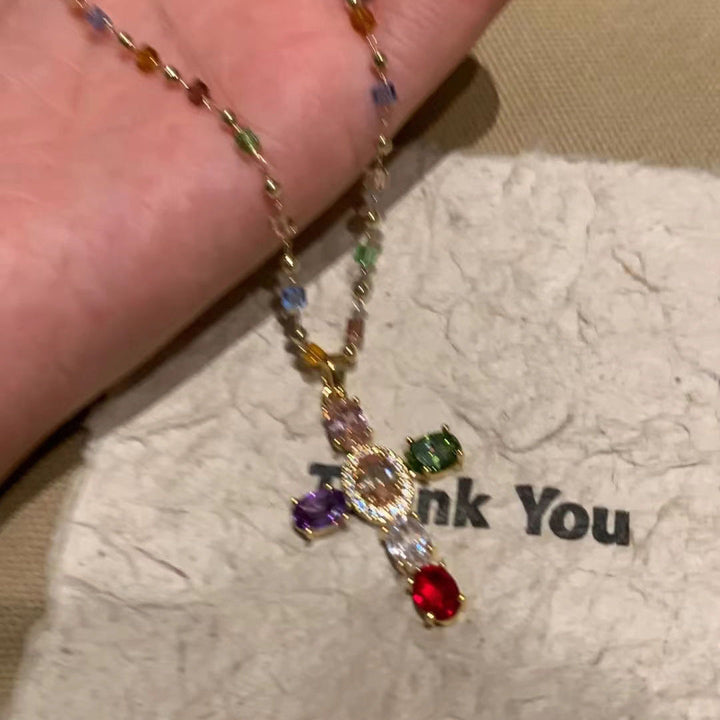 Creative Beaded Cross Necklace Stornfield
