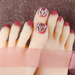 Premium Decorative Press-On Toenails with Crystal Accents Stornfield