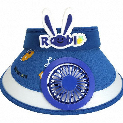 Sun protection with integrated battery fan, adjustable chin strap and cute bunny design Stornfield