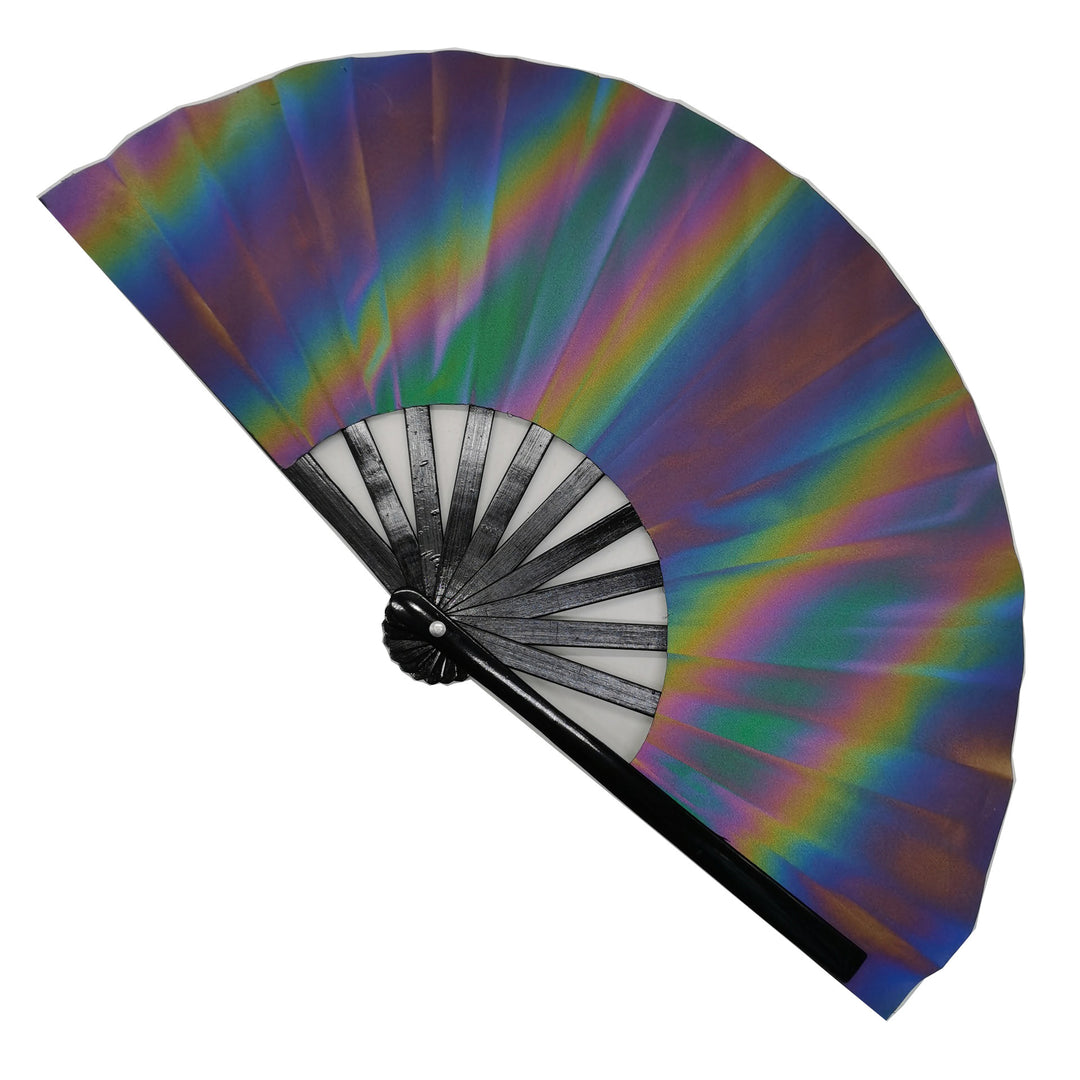Ladies fan made of lightweight fabric with colorful geometric design Stornfield