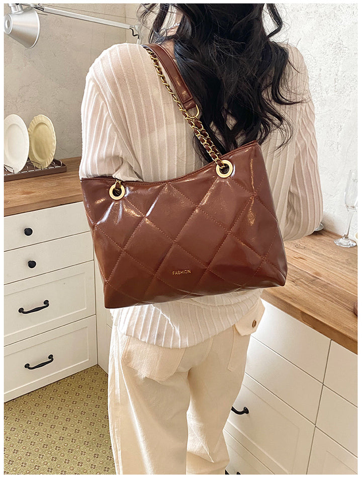 Quilted Faux Leather Tote Bag Stornfield