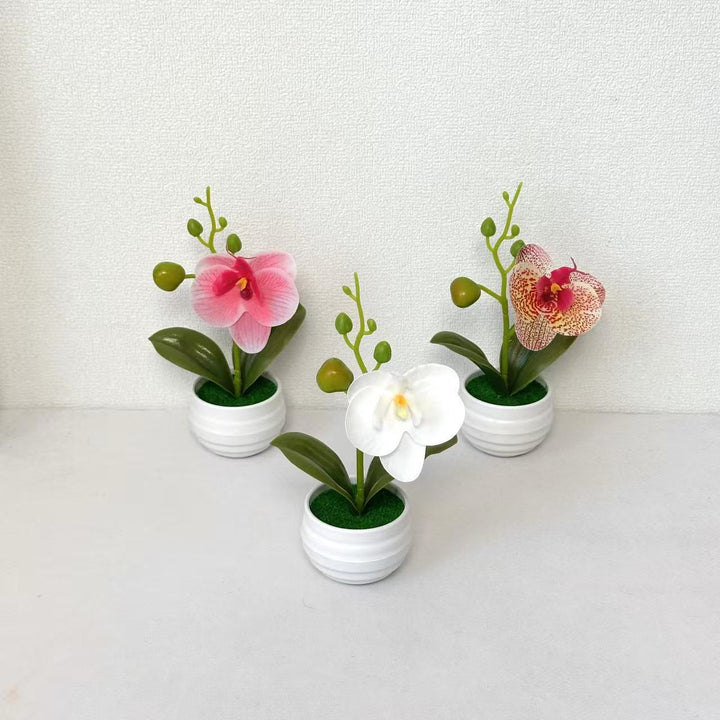 Lifelike Orchid Flower Pot Decoration