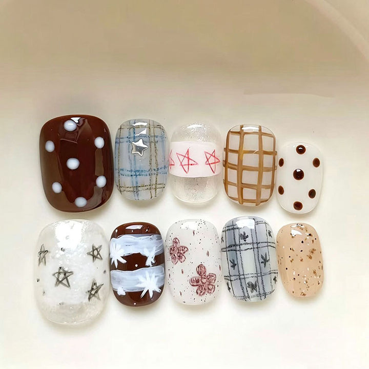 Cute Character Press-On Nail Art Set Stornfield