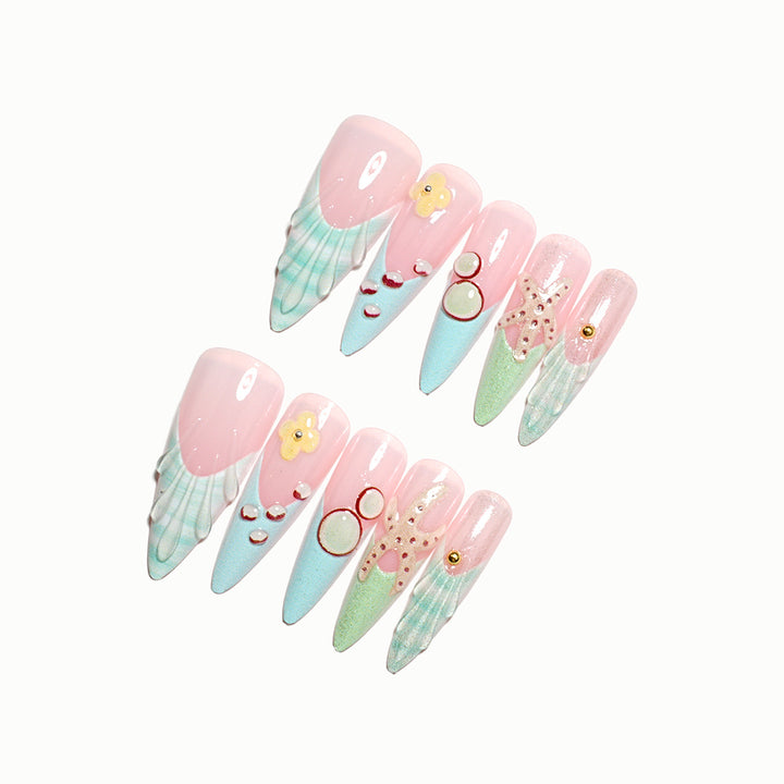 Creative Press-On Nail Art Set with Accessories
