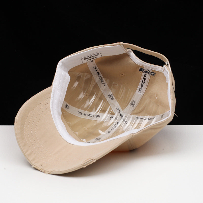 Women's Distressed Cotton Embroidered Baseball Cap Stornfield