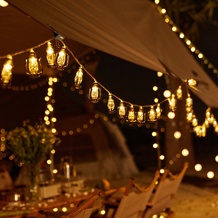 Decorative string lights with nostalgic lanterns Stornfield