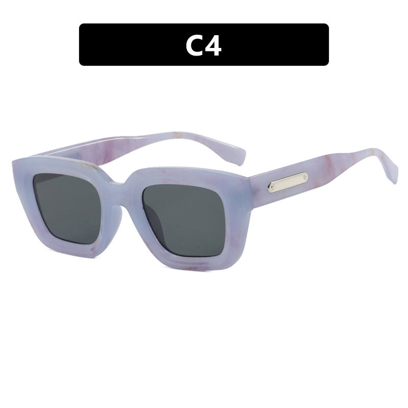 Women's square sunglasses with transparent frame and brown lenses Stornfield