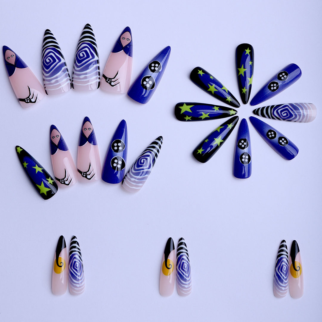 Artificial nails with creative galaxy designs Stornfield